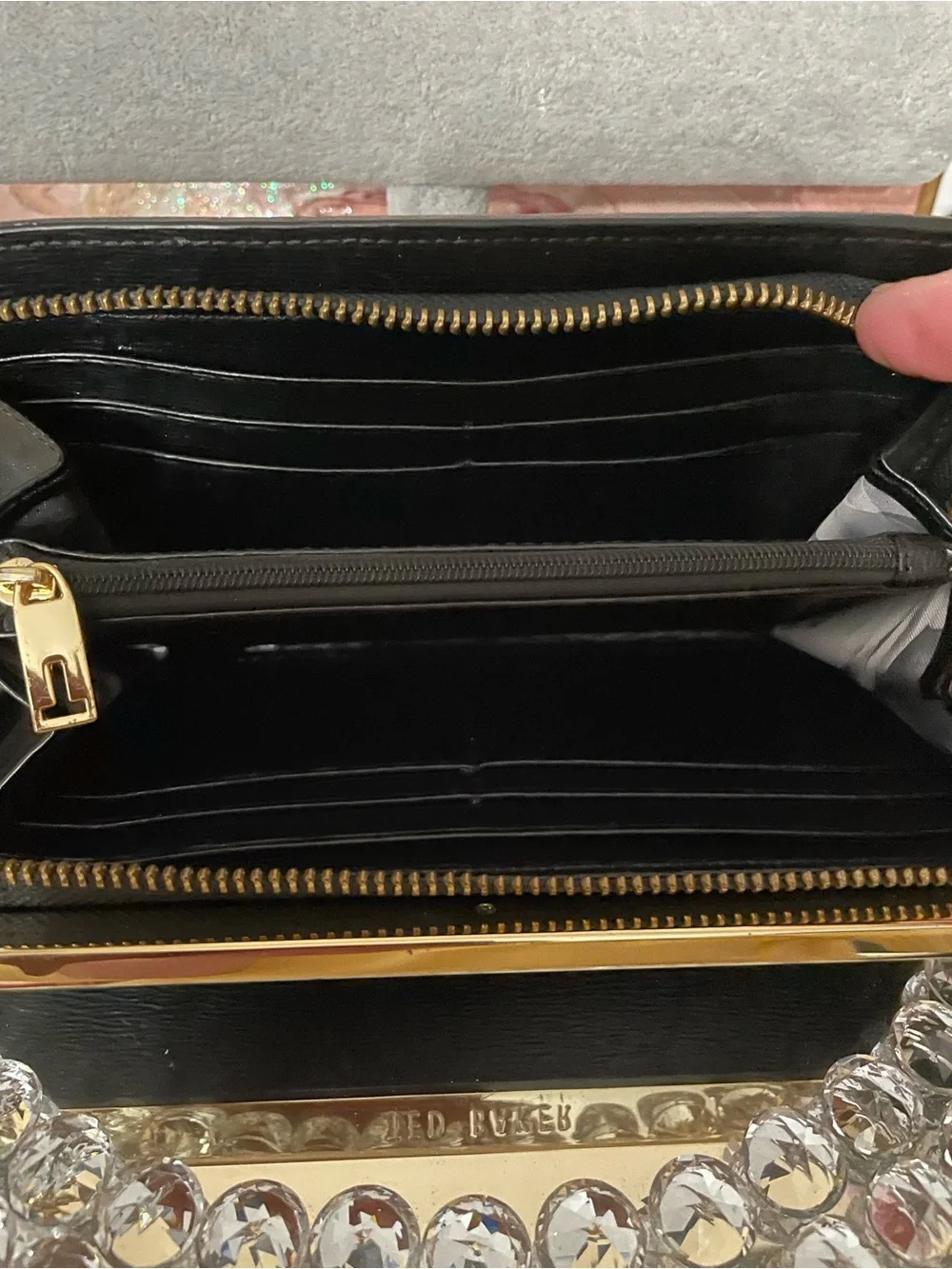 Ted Baker clutch  Black Textured Leather EUC